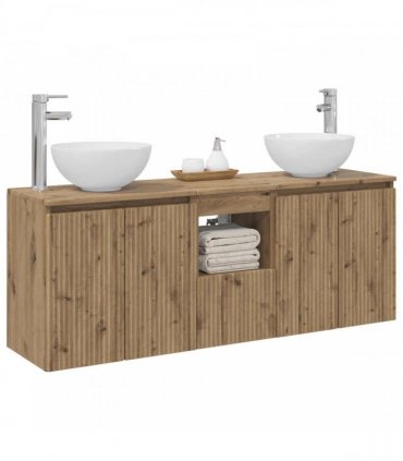 vidaXL Wall-mounted Bathroom Cabinet Set 3 pcs Artisan Oak