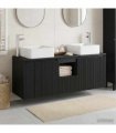 vidaXL Bathroom Cabinet Set 3 pcs Black 129 x 41 x 80 cm