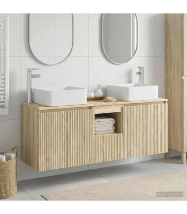 vidaXL Bathroom Cabinet Set 3 pcs Sonoma Oak 129 x 41 x 80 cm