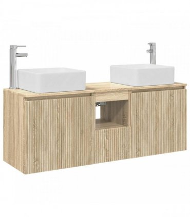vidaXL Bathroom Cabinet Set 3 pcs Sonoma Oak 129 x 41 x 80 cm