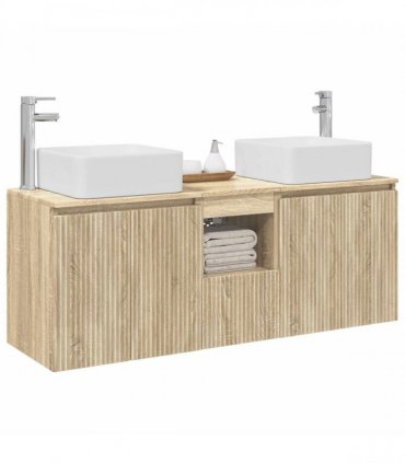 vidaXL Bathroom Cabinet Set 3 pcs Sonoma Oak 129 x 41 x 80 cm