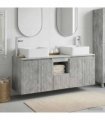 vidaXL Bathroom Cabinet Set 3 pcs Concrete Grey 129 x 41 x 80 cm