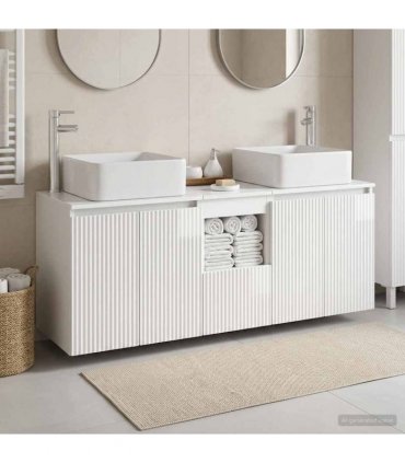 vidaXL Bathroom Cabinet Set 3 pcs High Gloss White 129 x 41 x 80 cm