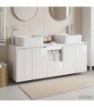 vidaXL Bathroom Cabinet Set 3 pcs High Gloss White 129 x 41 x 80 cm