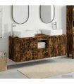 vidaXL Bathroom Cabinet Set 3 pcs Smoked Oak 129 x 41 x 80 cm