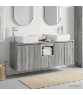 vidaXL Bathroom Cabinet Set 3 pcs Grey Sonoma 129 x 41 x 80 cm
