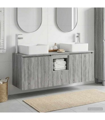 vidaXL Bathroom Cabinet Set 3 pcs Grey Sonoma 129 x 41 x 80 cm