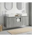 vidaXL Bathroom Cabinet Set 3 pcs Grey Sonoma 129 x 41 x 80 cm
