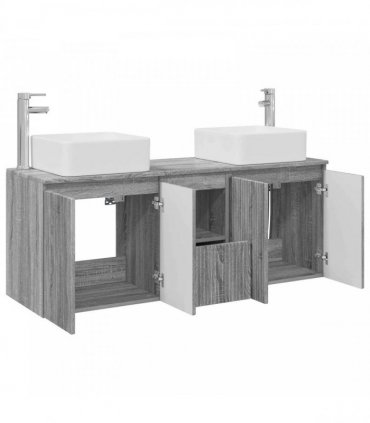 vidaXL Bathroom Cabinet Set 3 pcs Grey Sonoma 129 x 41 x 80 cm