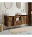 vidaXL Bathroom Cabinet Set 3 pcs Old Wood 129 x 41 x 80 cm