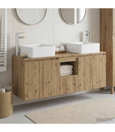 vidaXL Bathroom Cabinet Set 3 pcs Artisan Oak 129 x 41 x 80 cm