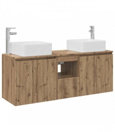 vidaXL Bathroom Cabinet Set 3 pcs Artisan Oak 129 x 41 x 80 cm