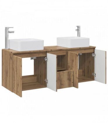 vidaXL Bathroom Cabinet Set 3 pcs Artisan Oak 129 x 41 x 80 cm