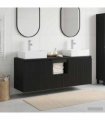 vidaXL Bathroom Cabinet Set 3 pcs Black 129 x 41 x 79.5 cm