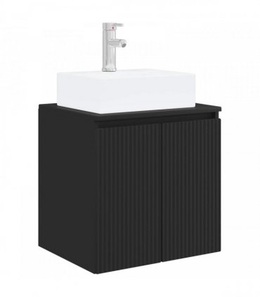 vidaXL Bathroom Cabinet Set 3 pcs Black 129 x 41 x 79.5 cm