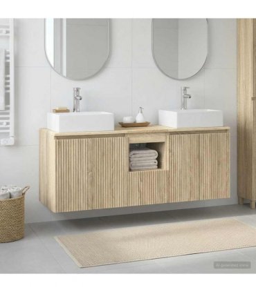vidaXL Bathroom Cabinet Set 3 pcs Sonoma Oak 129 x 41 x 79.5 cm