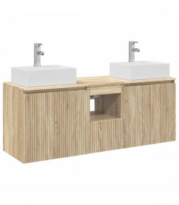vidaXL Bathroom Cabinet Set 3 pcs Sonoma Oak 129 x 41 x 79.5 cm
