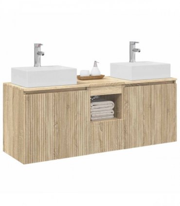vidaXL Bathroom Cabinet Set 3 pcs Sonoma Oak 129 x 41 x 79.5 cm