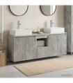 vidaXL Bathroom Cabinet Set 3 pcs Concrete Grey 129 x 41 x 79.5 cm