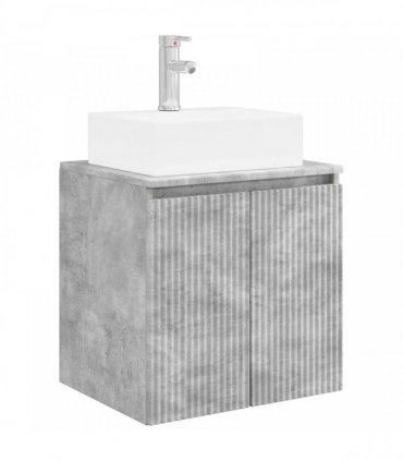 vidaXL Bathroom Cabinet Set 3 pcs Concrete Grey 129 x 41 x 79.5 cm