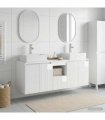 vidaXL Bathroom Cabinet Set 3 pcs High Gloss White 129 x 41 x 79.5 cm
