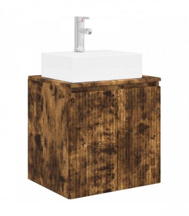 vidaXL Bathroom Cabinet Set 3 pcs Smoked Oak 129 x 41 x 79.5 cm