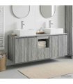 vidaXL Bathroom Cabinet Set 3 pcs Grey Sonoma 129 x 41 x 79.5 cm