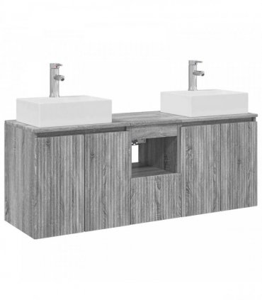 vidaXL Bathroom Cabinet Set 3 pcs Grey Sonoma 129 x 41 x 79.5 cm