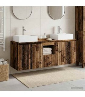 vidaXL Bathroom Cabinet Set 3 pcs Old Wood 129 x 41 x 79.5 cm