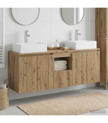 vidaXL Bathroom Cabinet Set 3 pcs Artisan Oak 129 x 41 x 79.5 cm