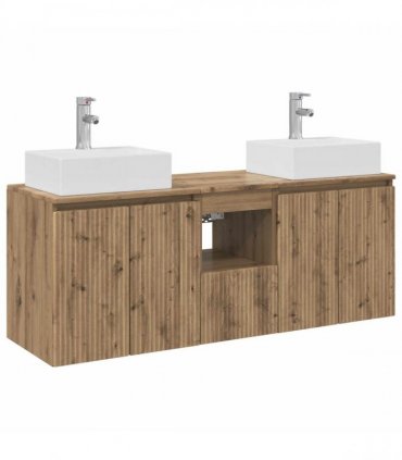 vidaXL Bathroom Cabinet Set 3 pcs Artisan Oak 129 x 41 x 79.5 cm