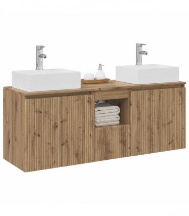 vidaXL Bathroom Cabinet Set 3 pcs Artisan Oak 129 x 41 x 79.5 cm
