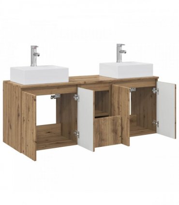 vidaXL Bathroom Cabinet Set 3 pcs Artisan Oak 129 x 41 x 79.5 cm