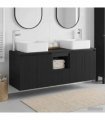 vidaXL Bathroom Cabinet Set 3 pcs Black 135 x 35 x 80 cm