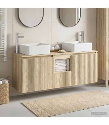 vidaXL Bathroom Cabinet Set 3 pcs Sonoma Oak 135 x 35 x 80 cm