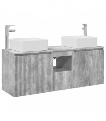 vidaXL Bathroom Cabinet Set 3 pcs Concrete Grey 135 x 35 x 80 cm