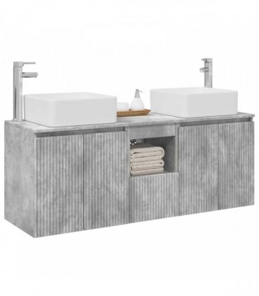 vidaXL Bathroom Cabinet Set 3 pcs Concrete Grey 135 x 35 x 80 cm