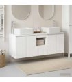 vidaXL Bathroom Cabinet Set 3 pcs High Gloss White 135 x 35 x 80 cm
