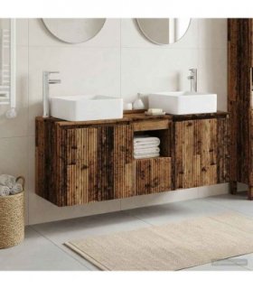 vidaXL Bathroom Cabinet Set 3 pcs Old Wood 135 x 35 x 80 cm