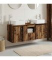 vidaXL Bathroom Cabinet Set 3 pcs Old Wood 135 x 35 x 80 cm