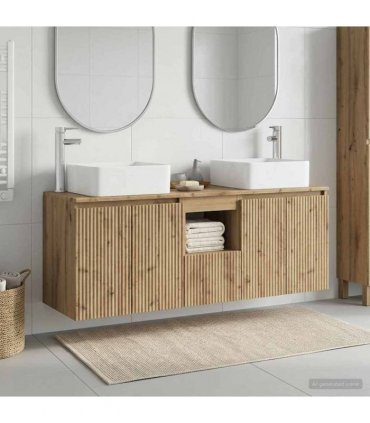vidaXL Bathroom Cabinet Set 3 pcs Artisan Oak 135 x 35 x 80 cm