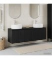 vidaXL Bathroom Cabinet Set 3 pcs Black 161.5 x 44.5 x 82 cm