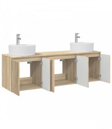 vidaXL Bathroom Cabinet Set 3 pcs Sonoma Oak 161.5 x 44.5 x 82 cm