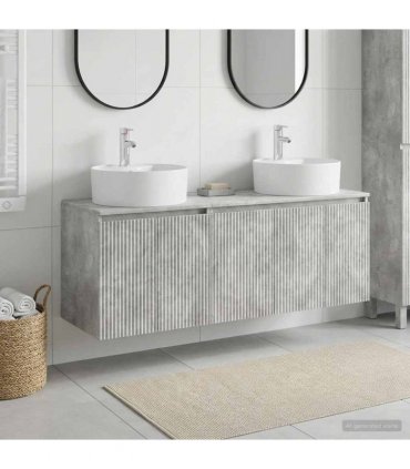vidaXL Bathroom Cabinet Set 3 pcs Concrete Grey 161.5 x 44.5 x 82 cm