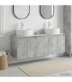 vidaXL Bathroom Cabinet Set 3 pcs Concrete Grey 161.5 x 44.5 x 82 cm