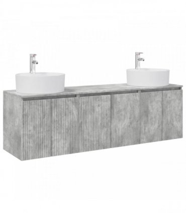 vidaXL Bathroom Cabinet Set 3 pcs Concrete Grey 161.5 x 44.5 x 82 cm