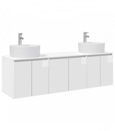 vidaXL Bathroom Cabinet Set 3 pcs High Gloss White