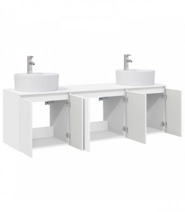 vidaXL Bathroom Cabinet Set 3 pcs High Gloss White