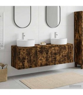 vidaXL Bathroom Cabinet Set 3 pcs Smoked Oak 161.5 x 44.5 x 82 cm