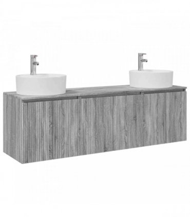 vidaXL Bathroom Cabinet Set 3 pcs Grey Sonoma 161.5 x 44.5 x 82 cm